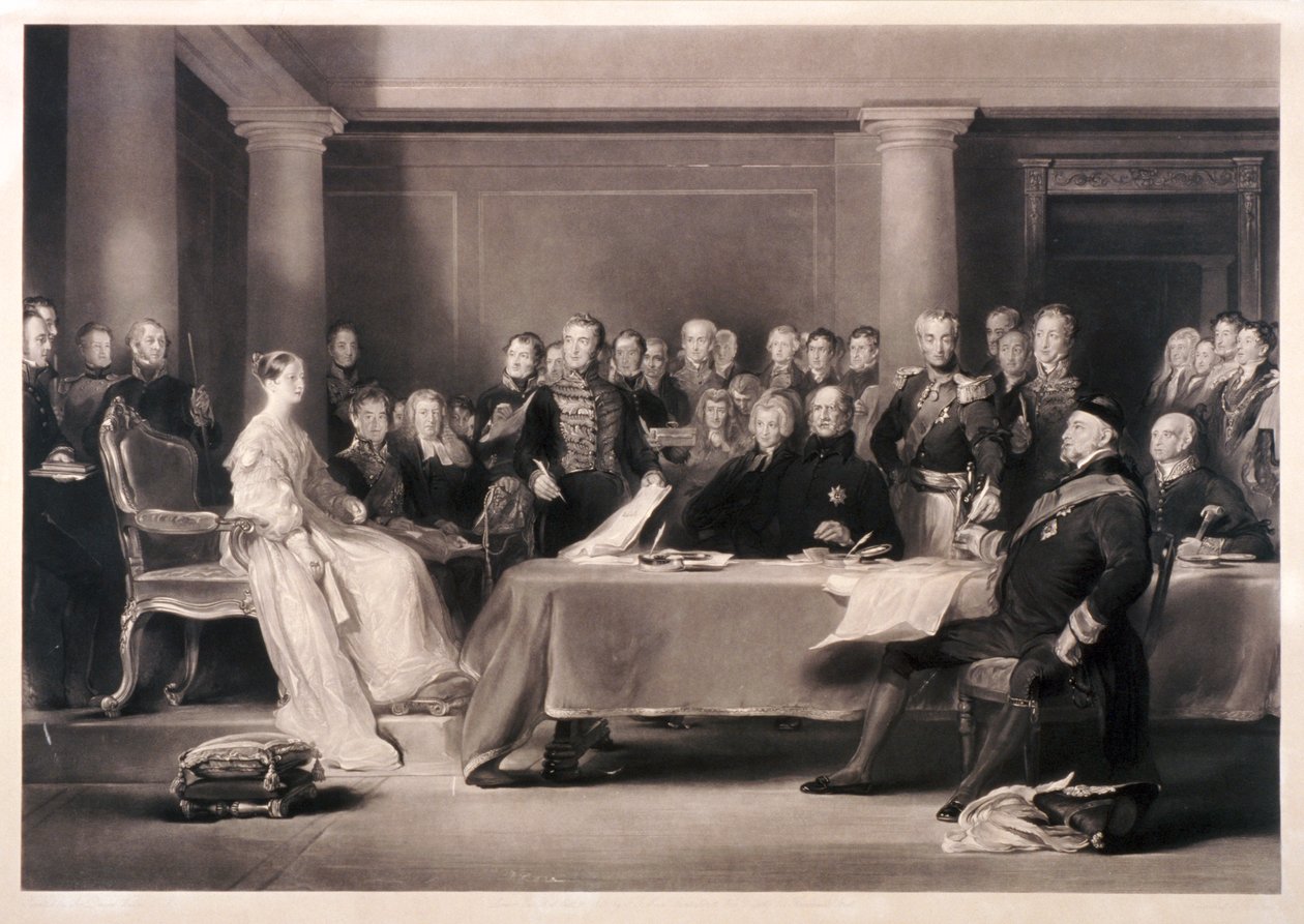 Queen Victoria Presiding at the Council on Her Accession to the Throne, 1846 by Charles Fox