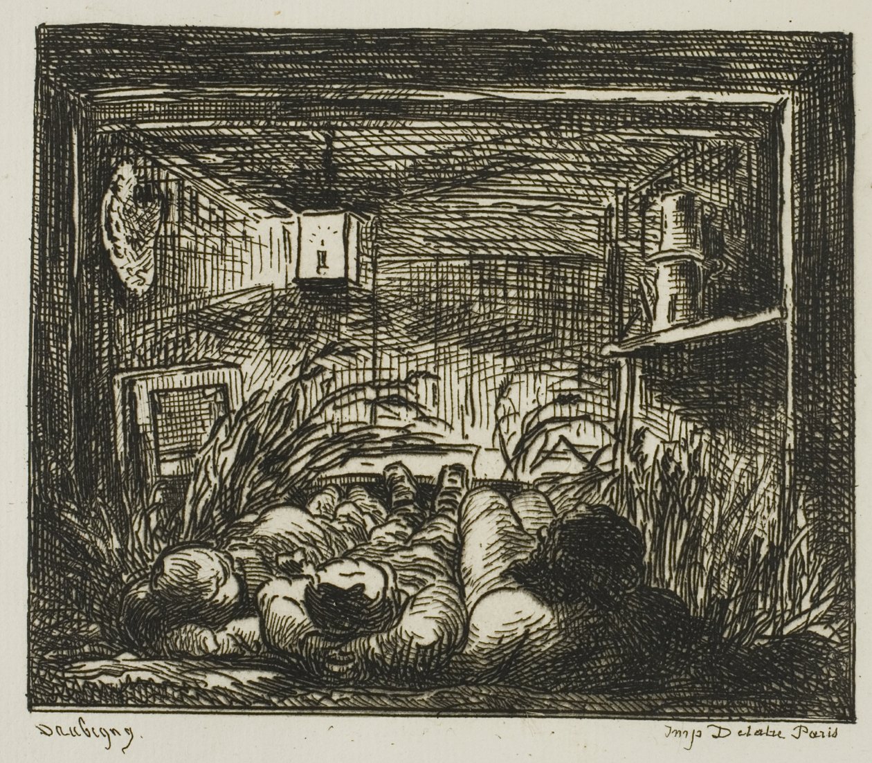 Bedding Down on the Boat by Charles Francois Daubigny
