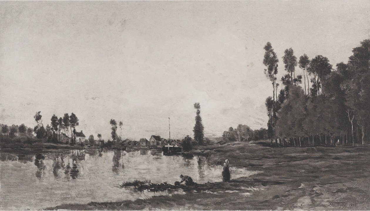 By the River, 1865 by Charles Francois Daubigny