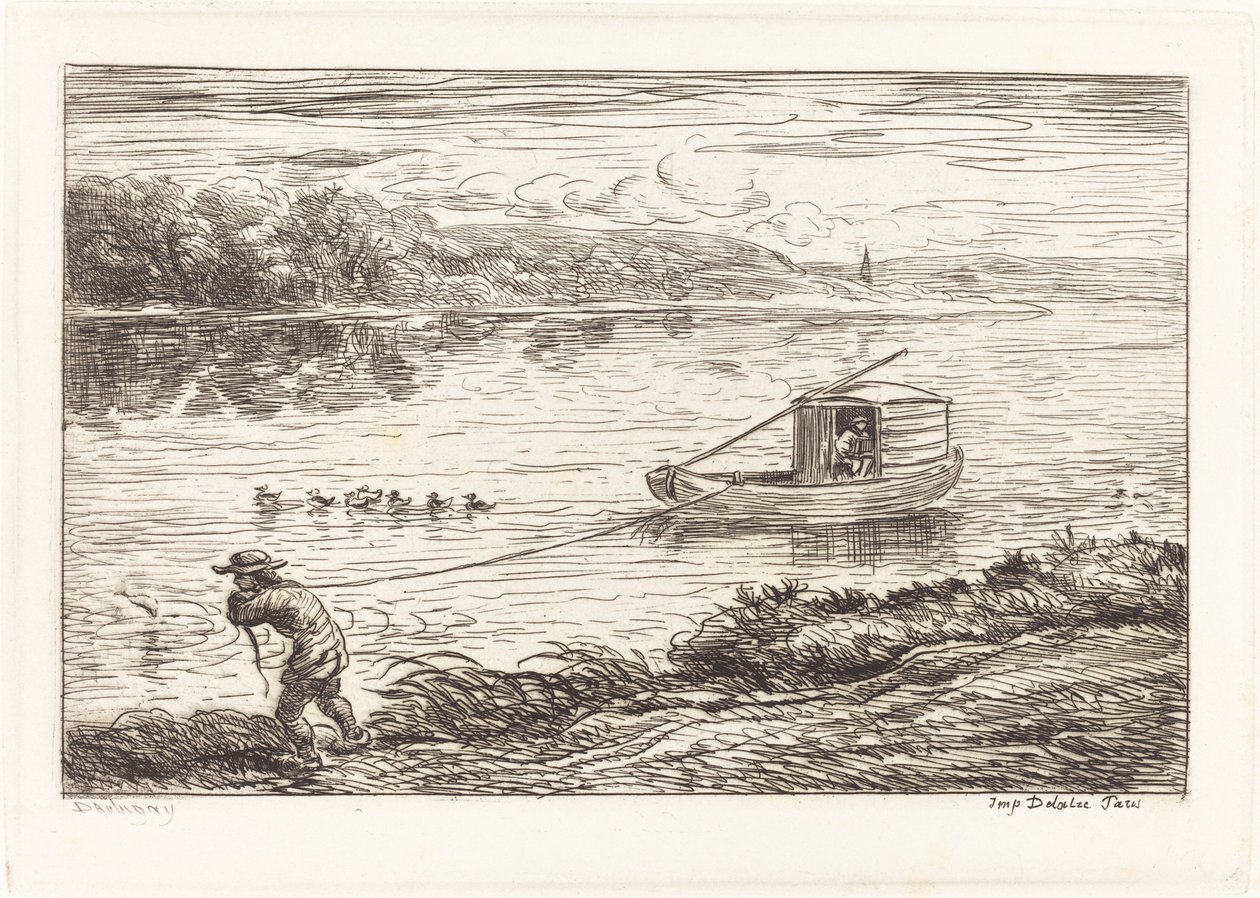 Cabin Boy Pulling the Rope by Charles Francois Daubigny