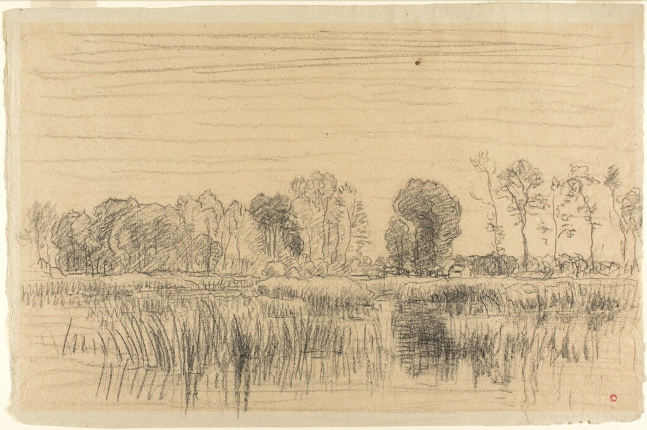 Marsh and Screen of Trees by Charles Francois Daubigny