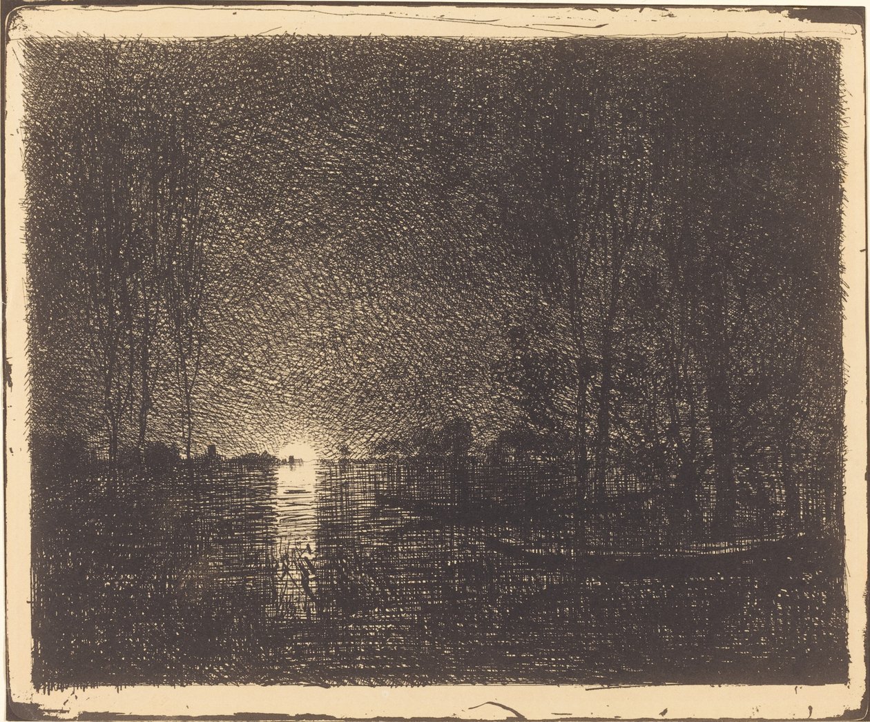 Moonlit Landscape by Charles Francois Daubigny