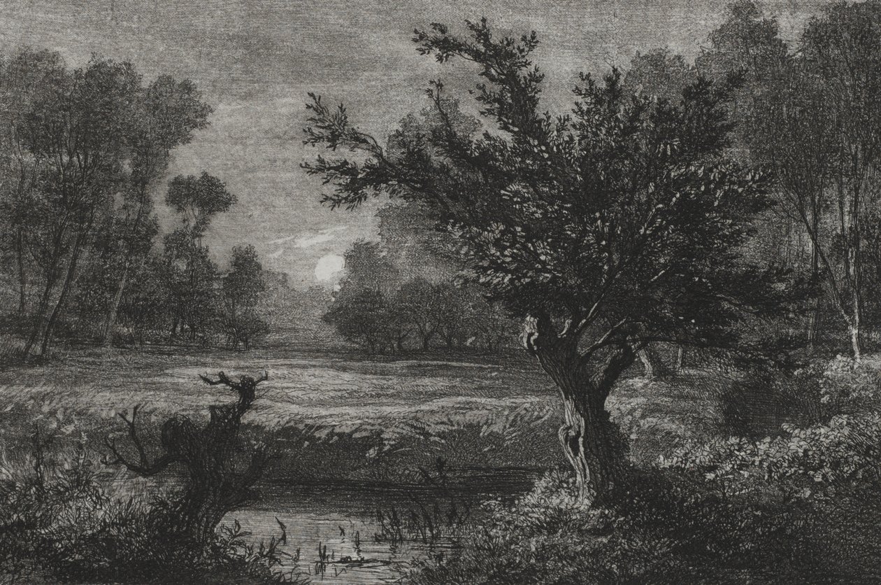 Moonrise in the Andilly Valley by Charles Francois Daubigny