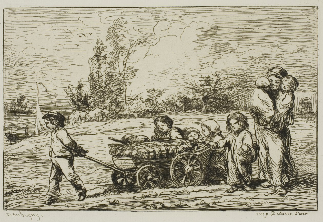Moving in with the Wagon by Charles Francois Daubigny