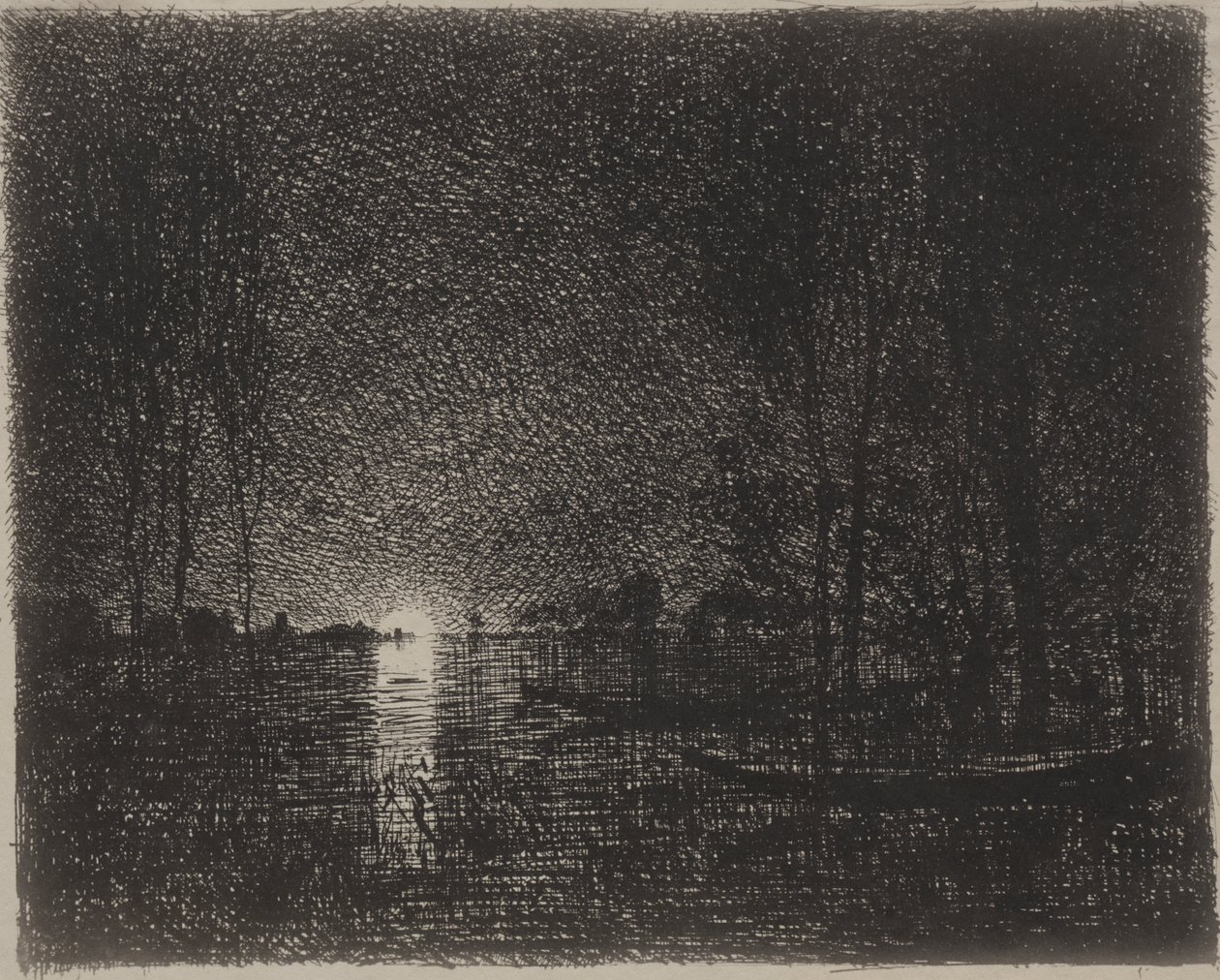 Nightpiece by Charles Francois Daubigny