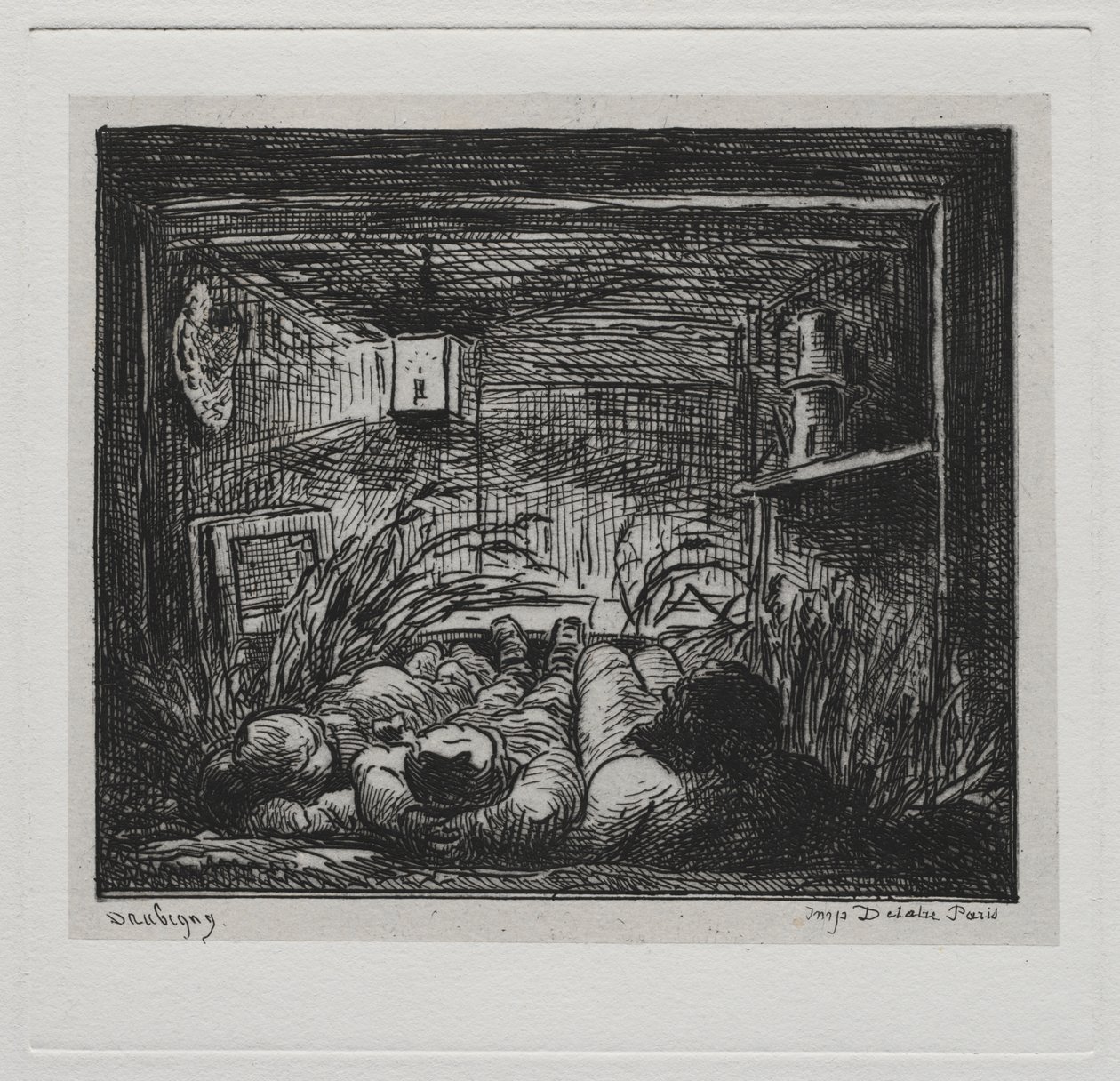 The Boat Trip: Bedding Down Aboard the "Botin" (Night on the Boat) by Charles Francois Daubigny