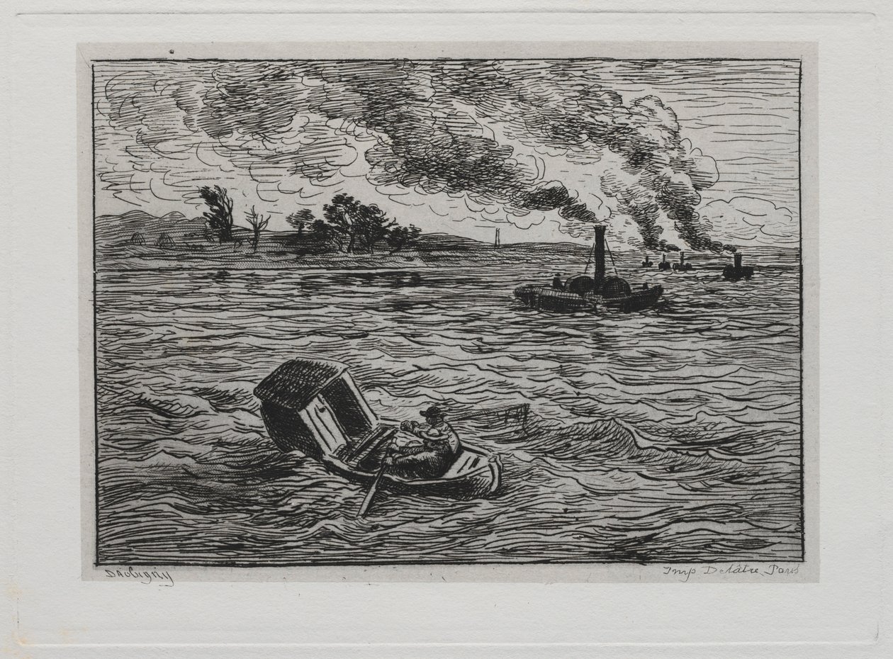 The Boat Trip: The Steamboats or Watch Out for the Steamers, 1861 by Charles Francois Daubigny