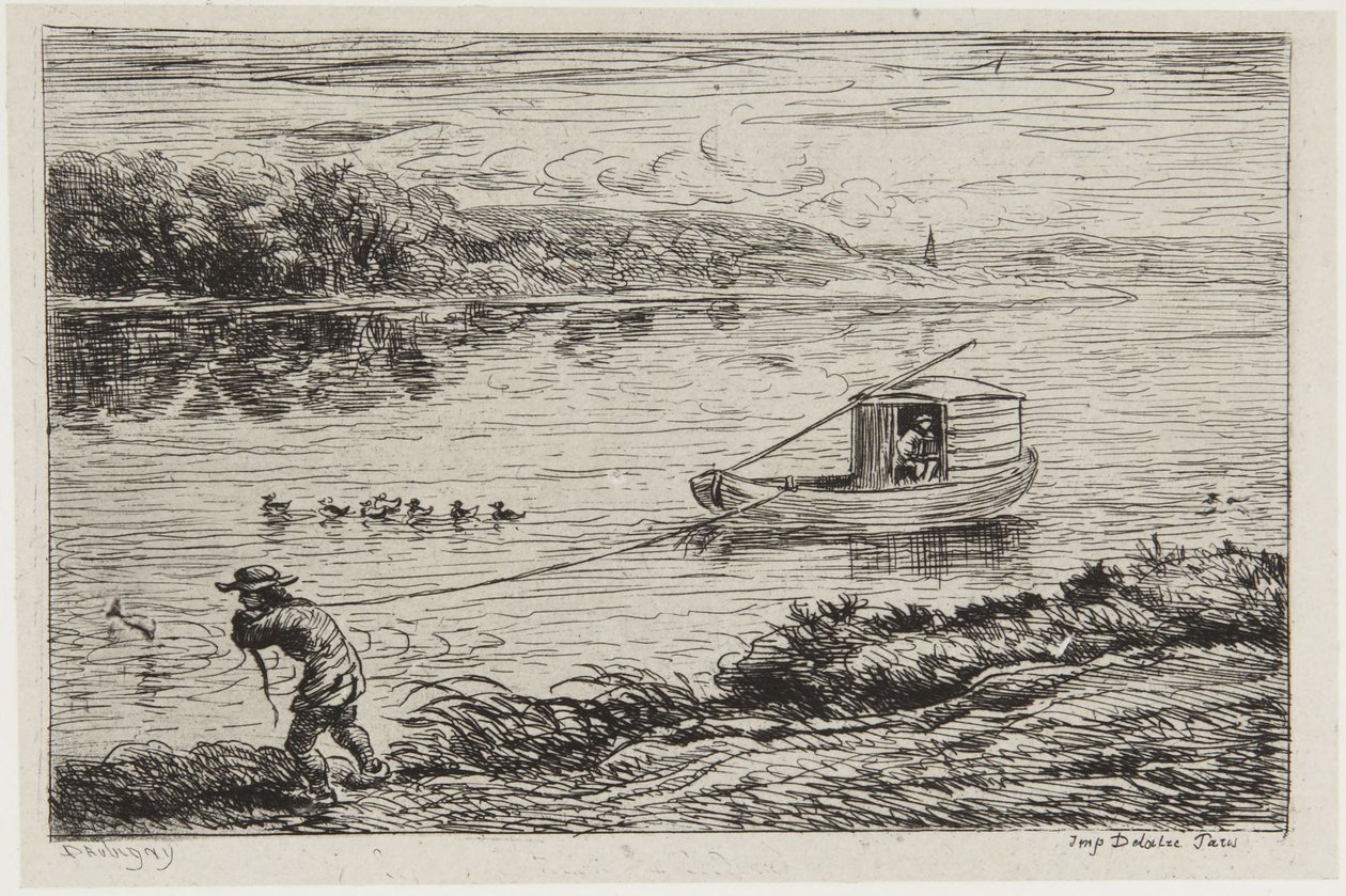The Cabin Boy Tows the Line by Charles Francois Daubigny