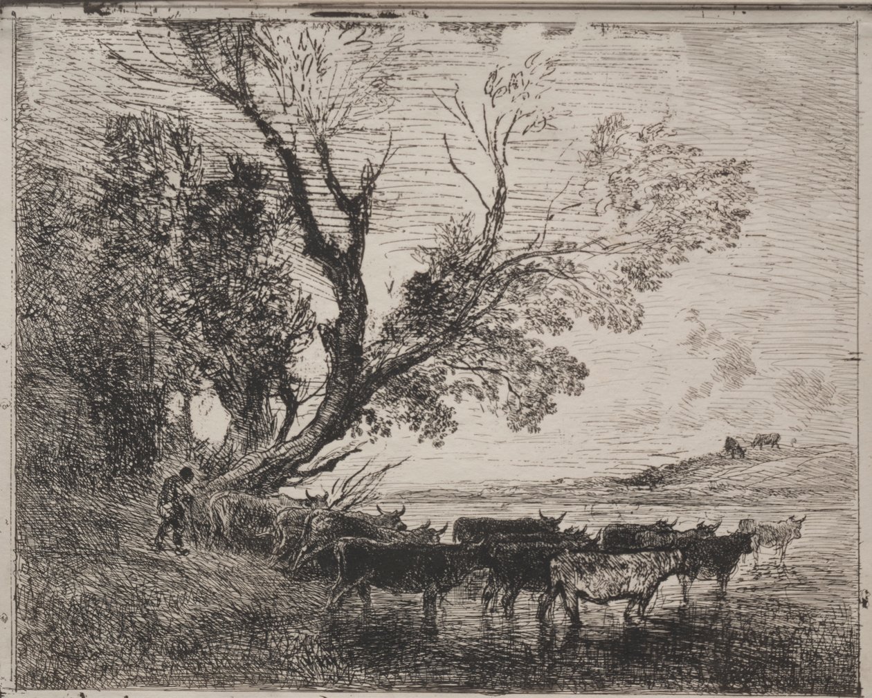 The Ford, Original Impression 1862, Printed in 1921 by Charles Francois Daubigny