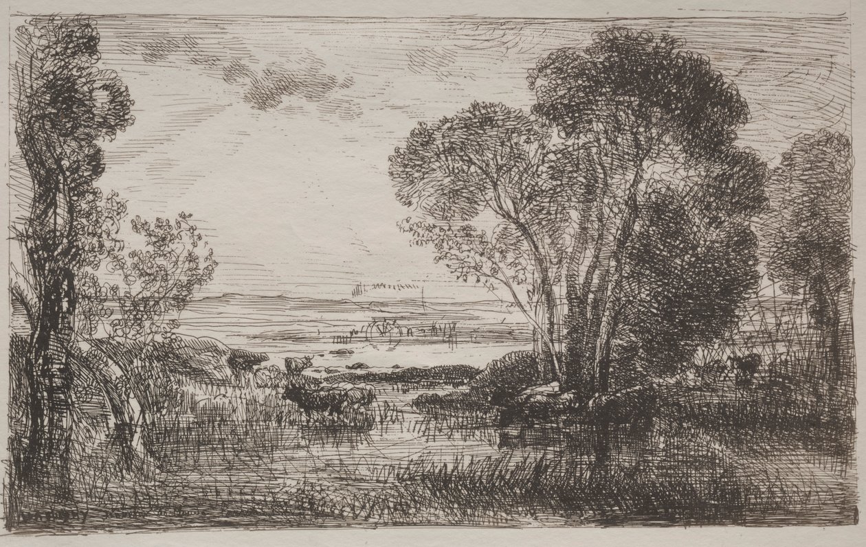 The Hydraulic Machine, original impression 1862, printed in 1921 by Charles Francois Daubigny