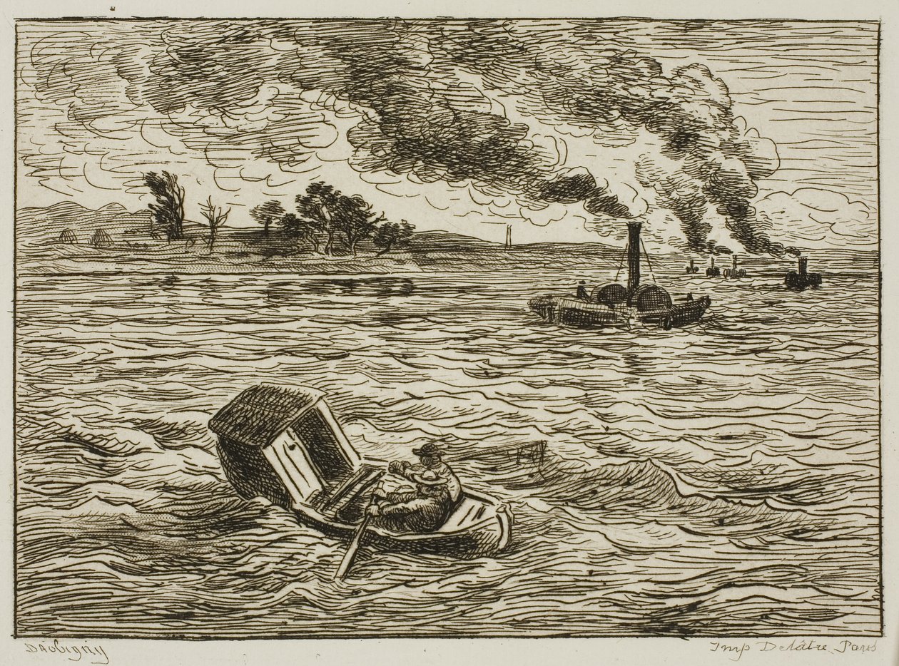 The Steamboats by Charles Francois Daubigny