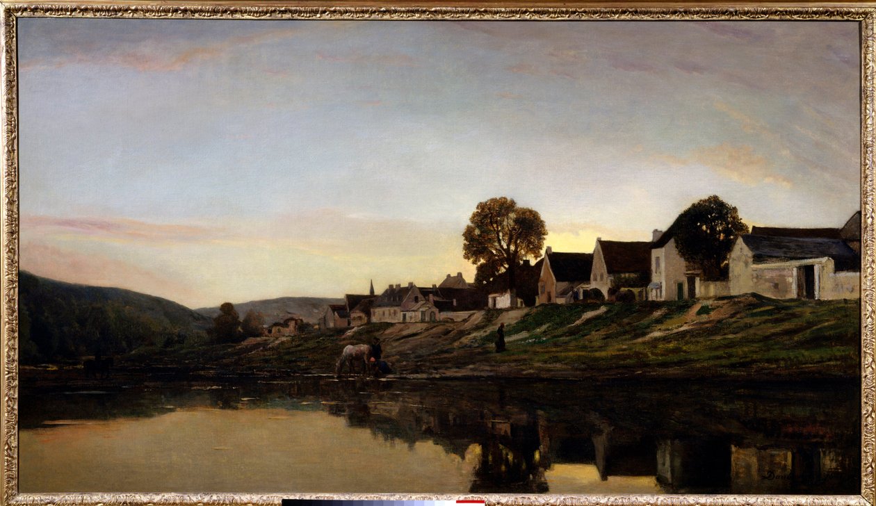 Village Near Bonnieres by Charles Francois Daubigny
