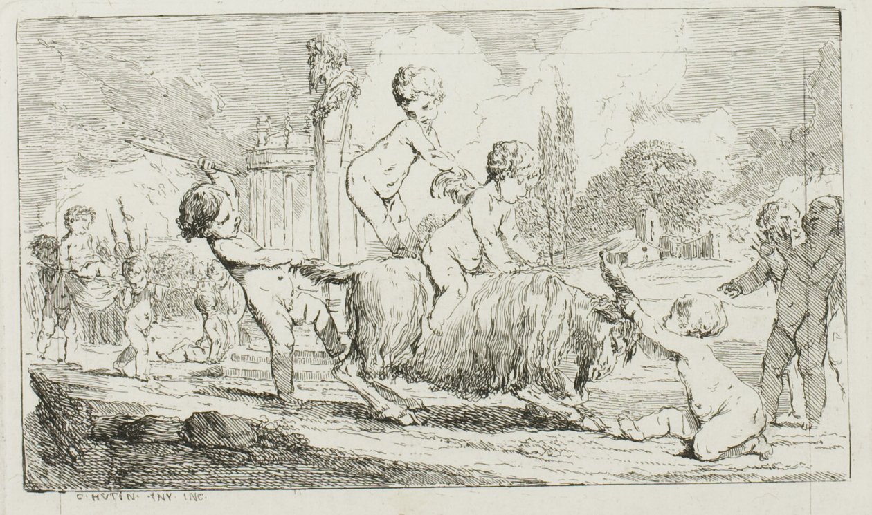 Children Playing by Charles Francois Hutin