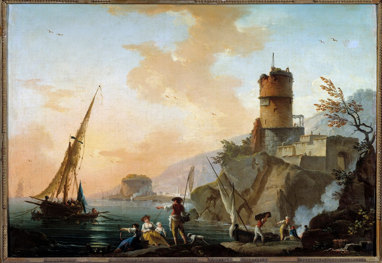 Marine, view of the Mediterranean by Charles Francois Lacroix de Marseille
