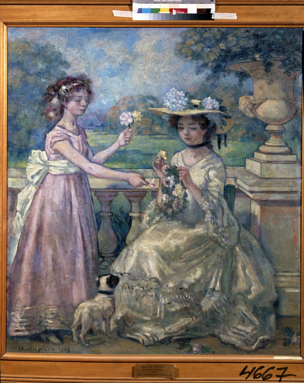 Two Girls on a Terrace by Charles Francois Prosper Guerin