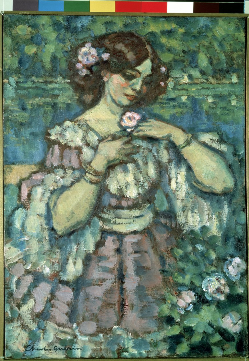 Girl with a Rose by Charles Francois Prosper Guerin