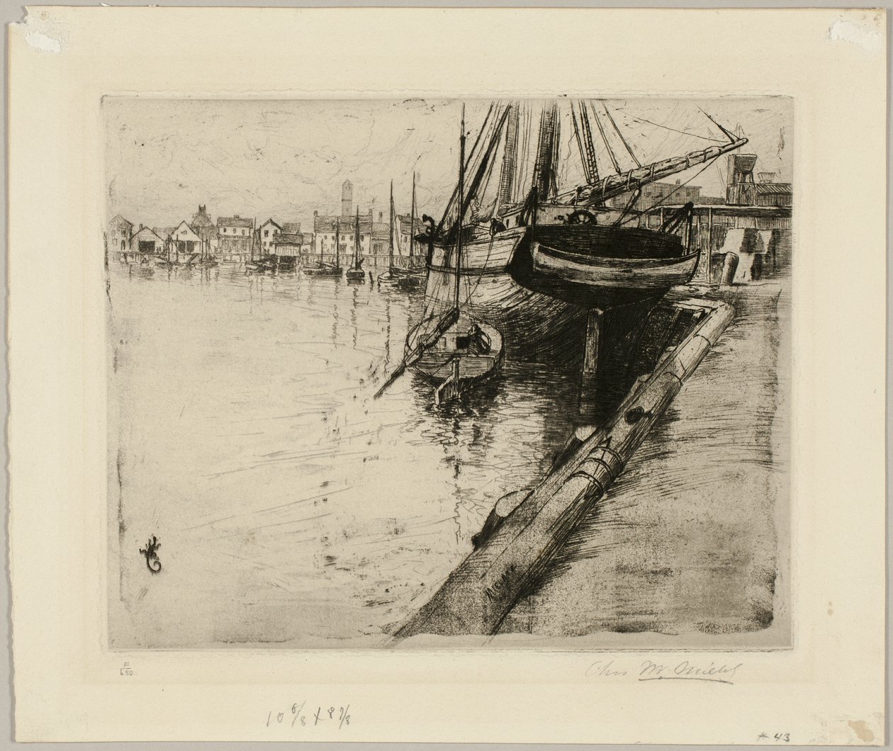 Dock, New York River by Charles Frederick William Mielatz