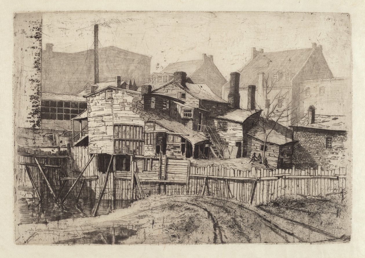 Untitled Wooden House in City by Charles Frederick William Mielatz