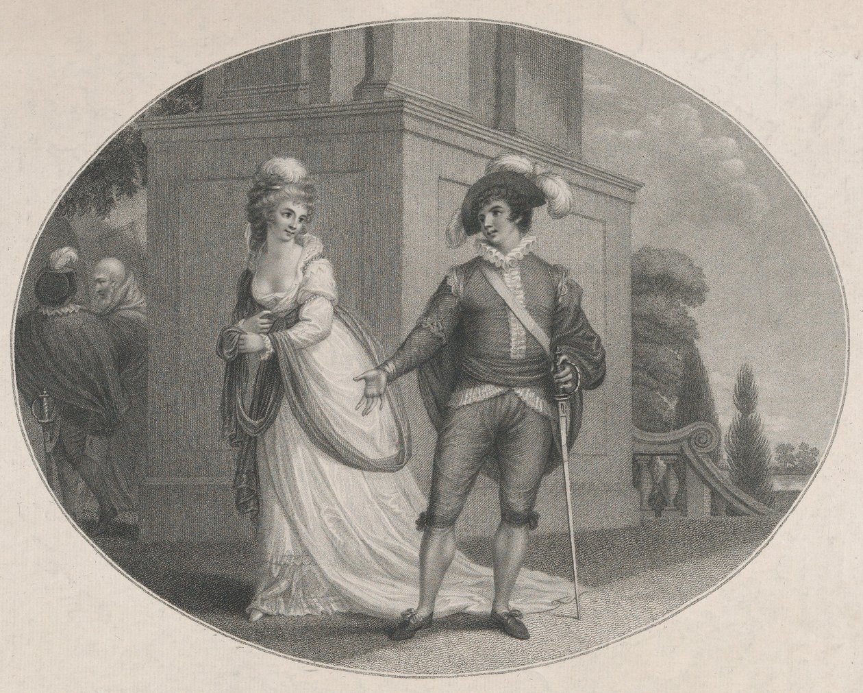 Beatrice and Benedick, Shakespeare, Much Ado About Nothing, Act 4, Scene 1 by Charles Gauthier Playter