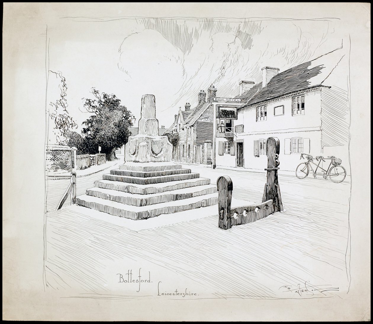 Bottesford Market Cross, Leicestershire by Charles George Harper