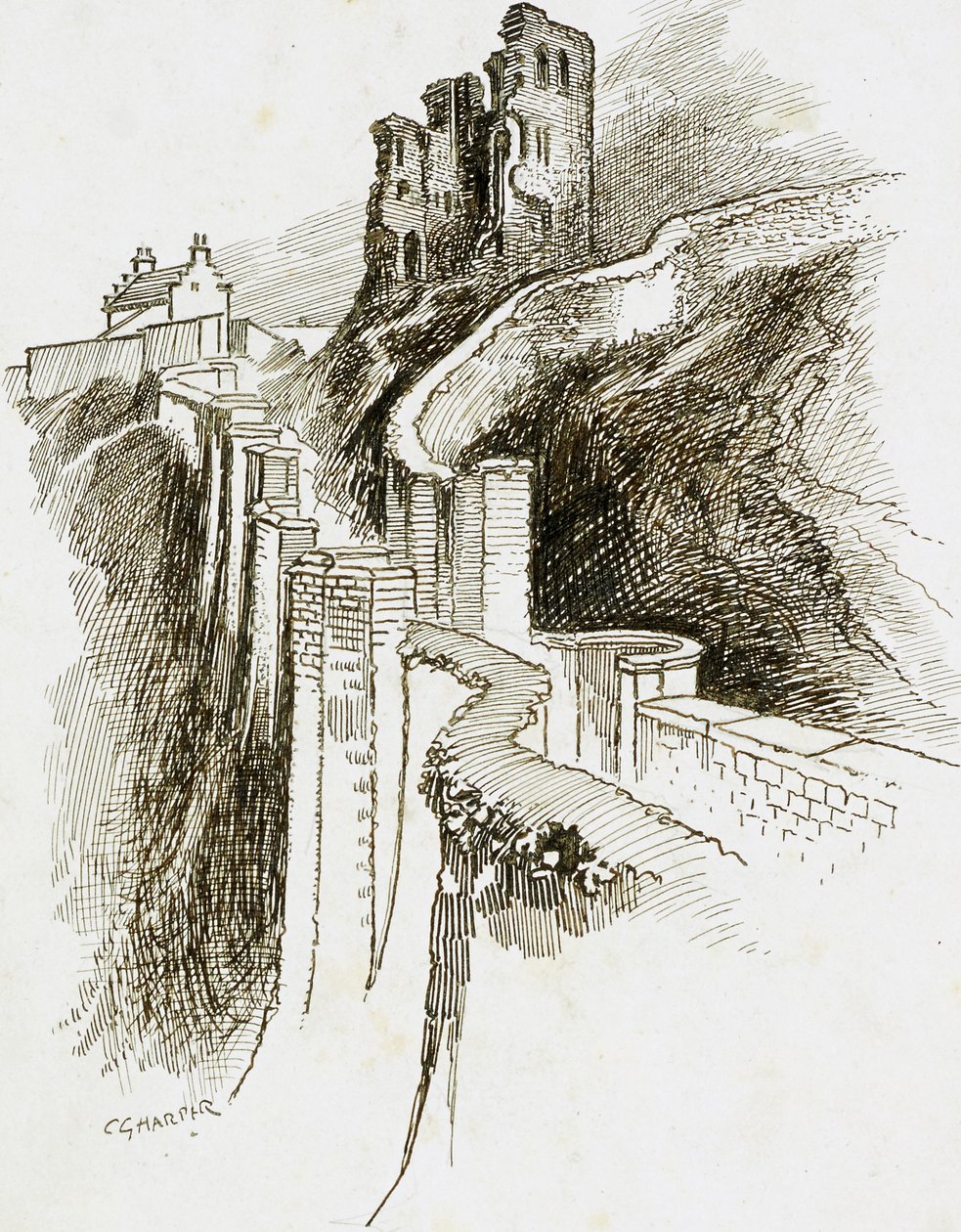 Scarborough Castle, North Yorkshire by Charles George Harper