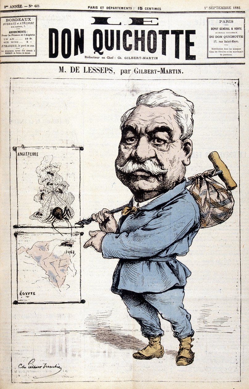 Ferdinand de Lesseps - by Gilbert-Martin, in “Le Don Quixote” of 01/09/1882 by Charles Gilbert Martin