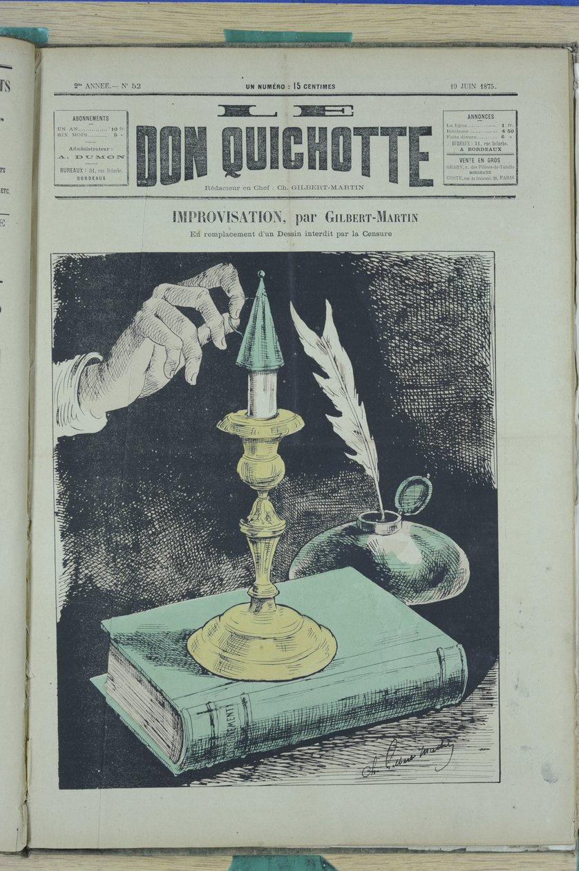 Illustration for the Cover of Le Don Quixote, No. 52 by Charles Gilbert Martin