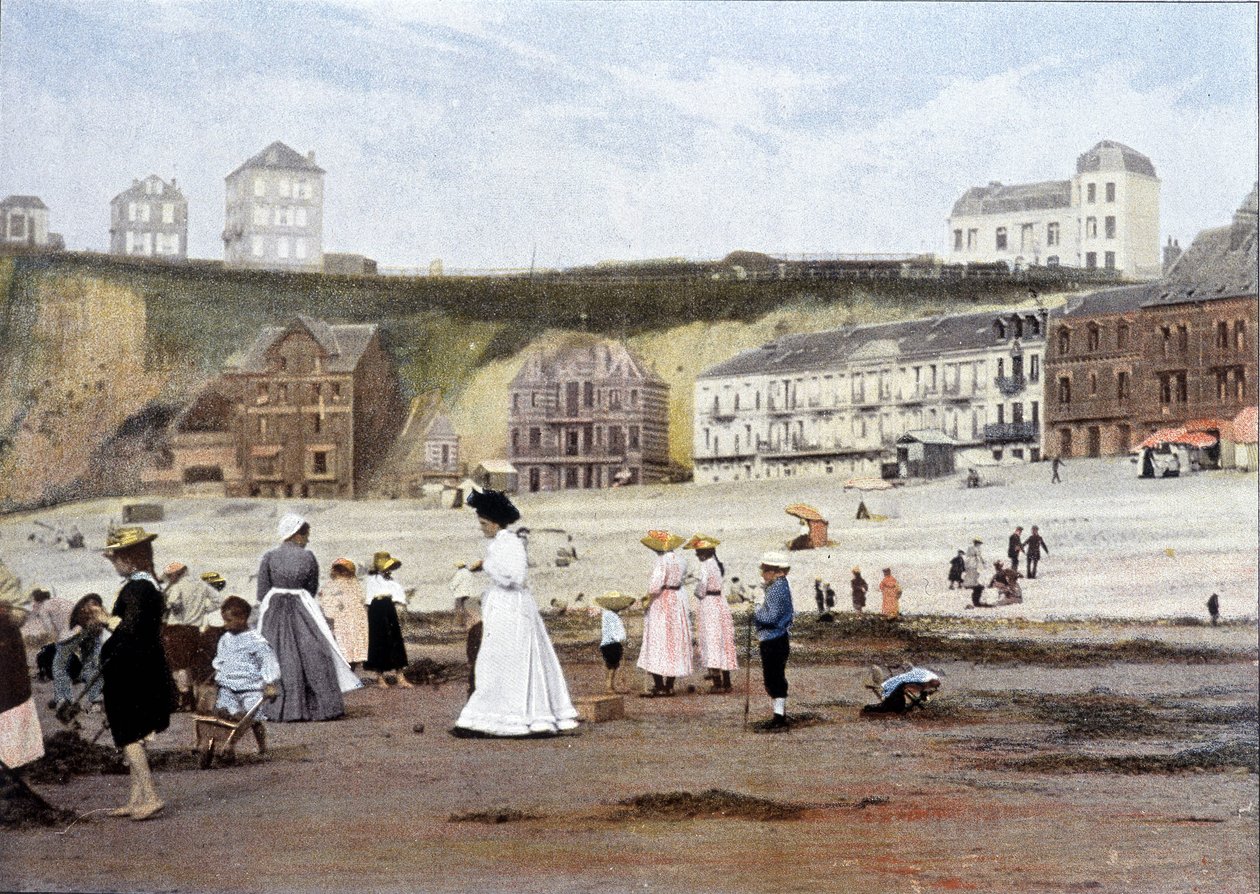 On the beach (engraving by Gillot, c. 1900) by Charles Gillot