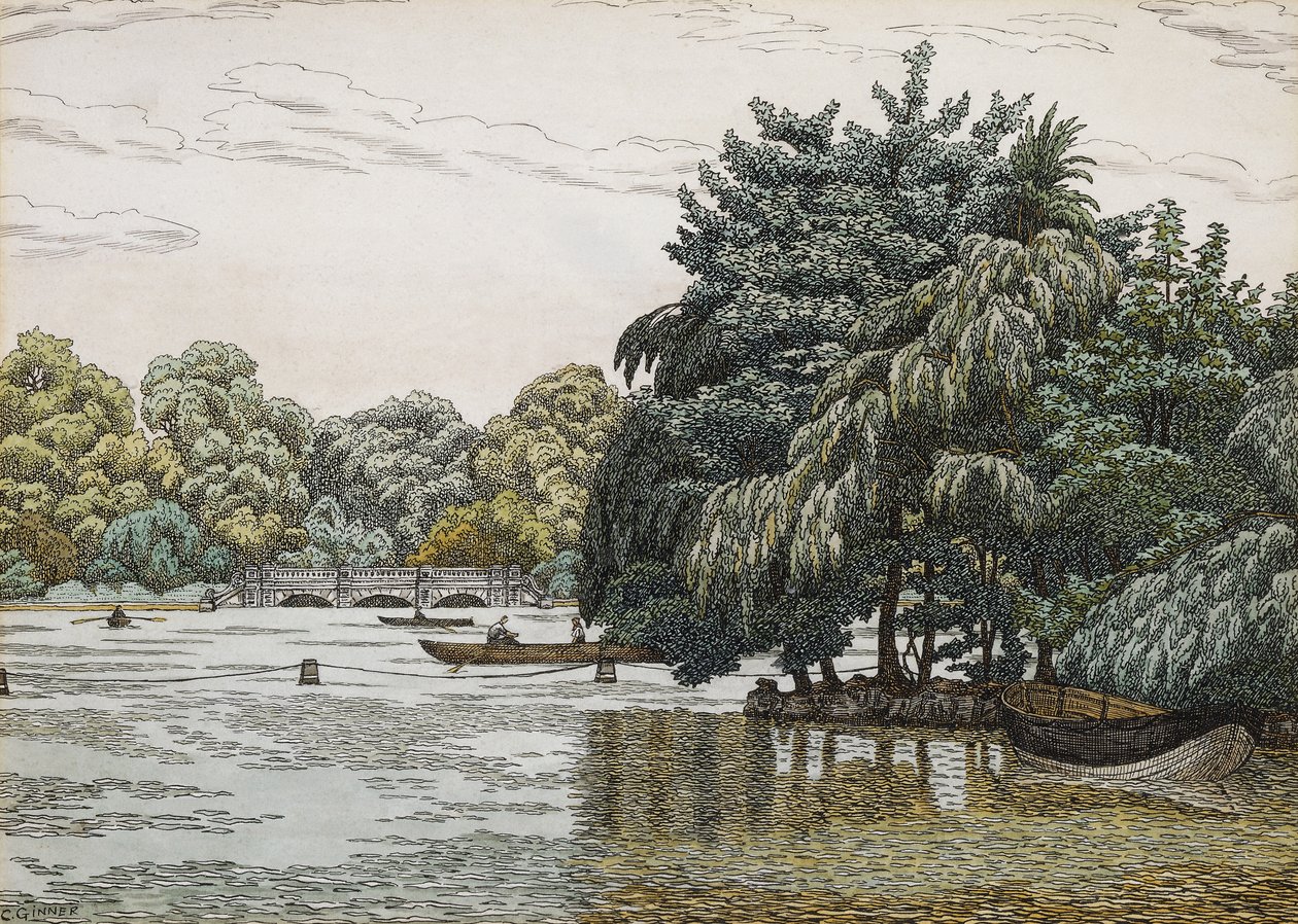 The Serpentine, Hyde Park by Charles Ginner