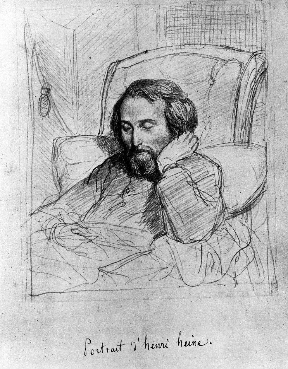 Heinrich Heine (1797-1856), German writer. Drawing by Charles Gleyre by Charles Gleyre