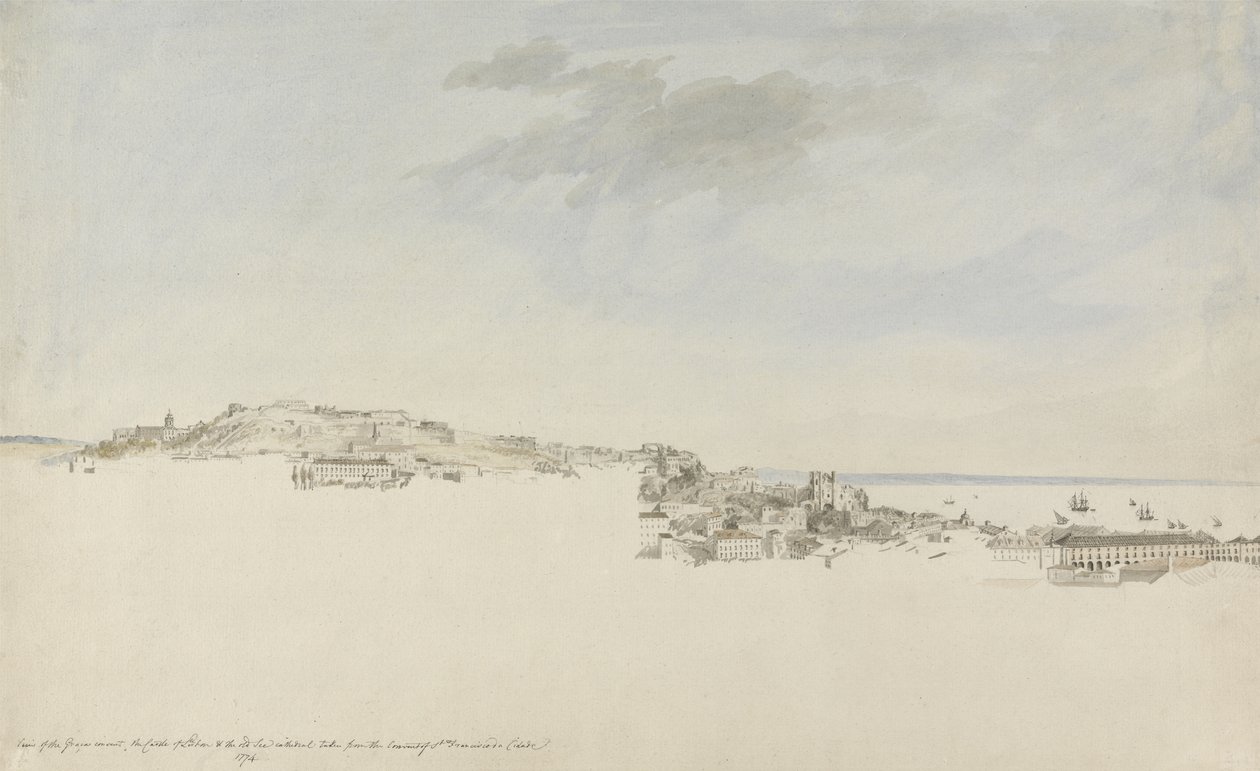 Lisbon, from the Convent of St. Francis da Citadel, 1774 by Charles Gore