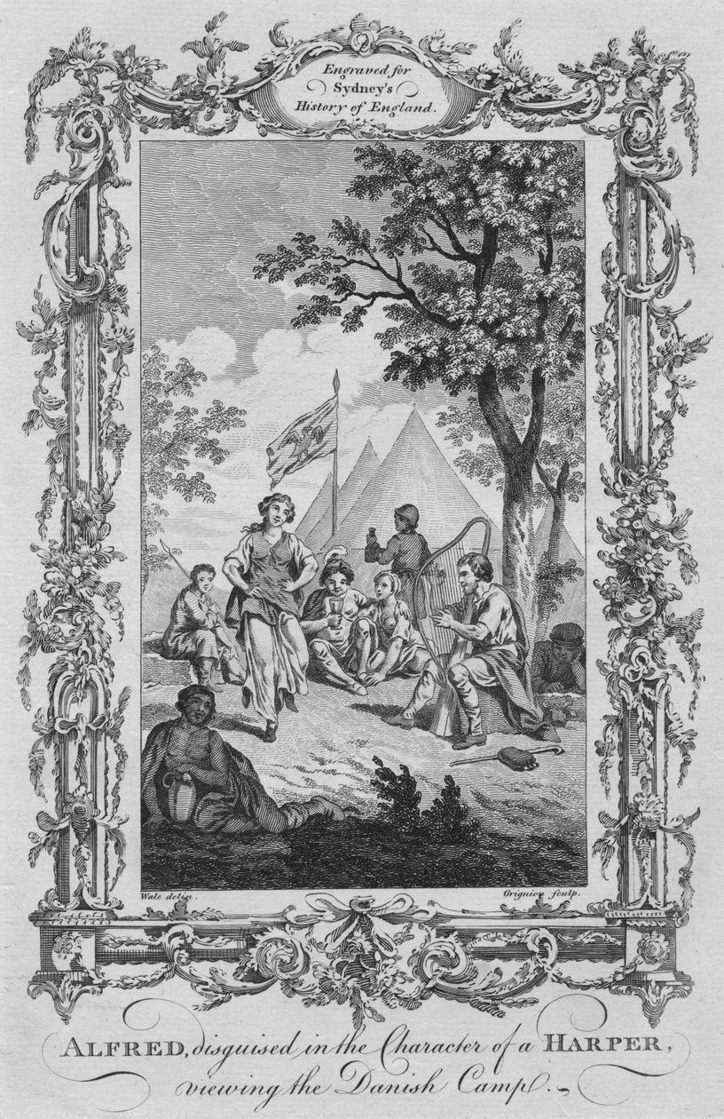 Alfred, disguised in the Character of a Harper, viewing the Danish Camp, 1773 by Charles Grignion