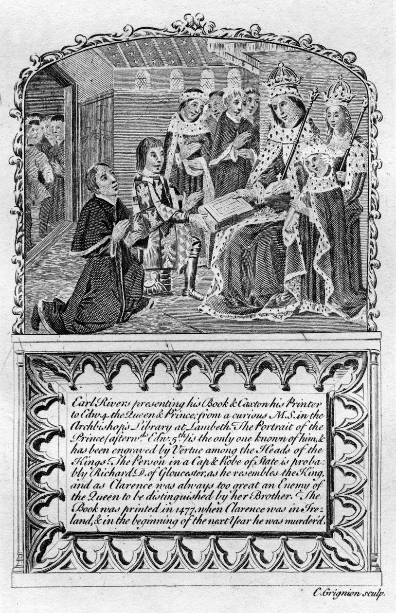 Earl Rivers Presents His Book to King Edward IV by Charles Grignion
