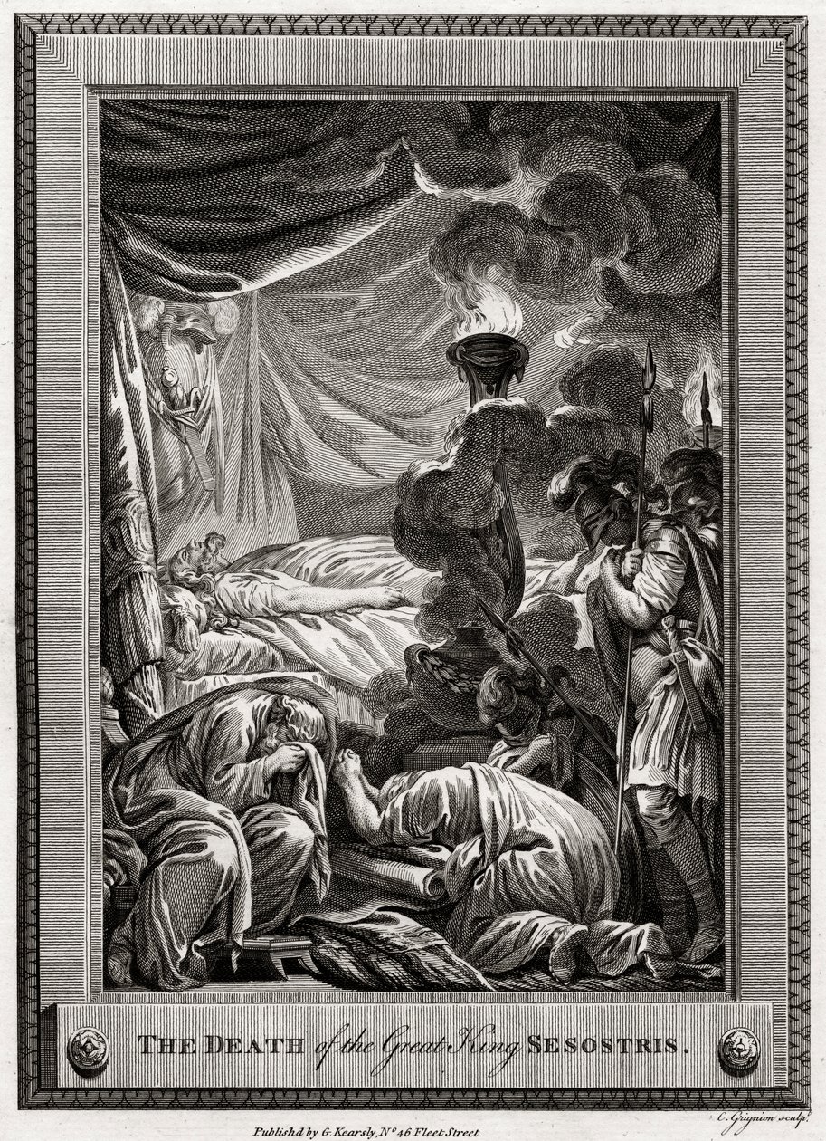 The Death of the Great King Sesostris, Ancient Egypt, 1775 by Charles Grignion