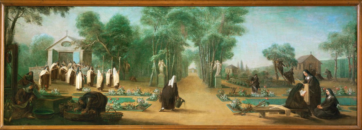 The Carmelite Nuns in the Garden by Charles Guillot