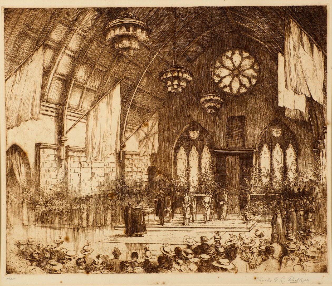 Royal Visit to Dundee 1914 - Reception in Albert Hall by Charles Gustav Louis Phillips