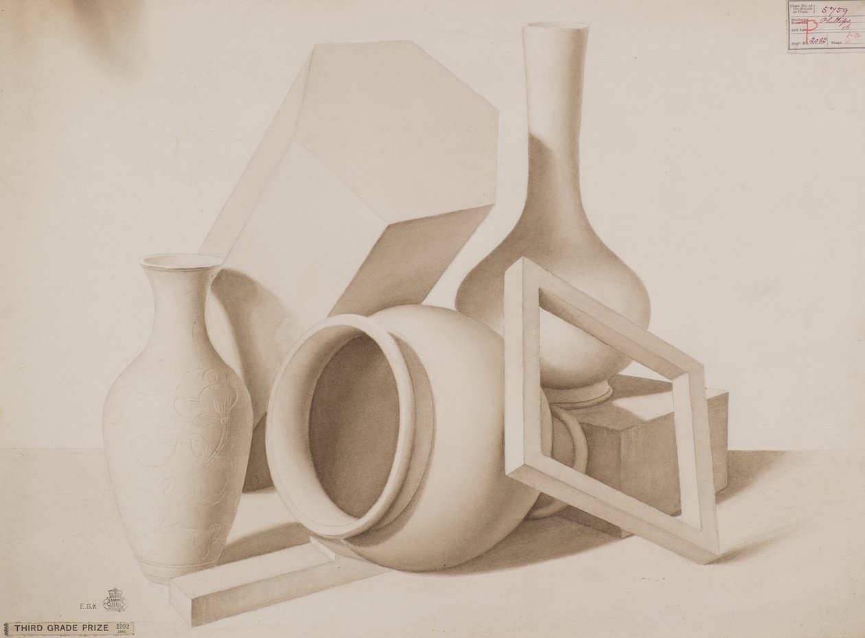 Study [Vases, Square and Hexagon], c.1881 by Charles Gustav Louis Phillips