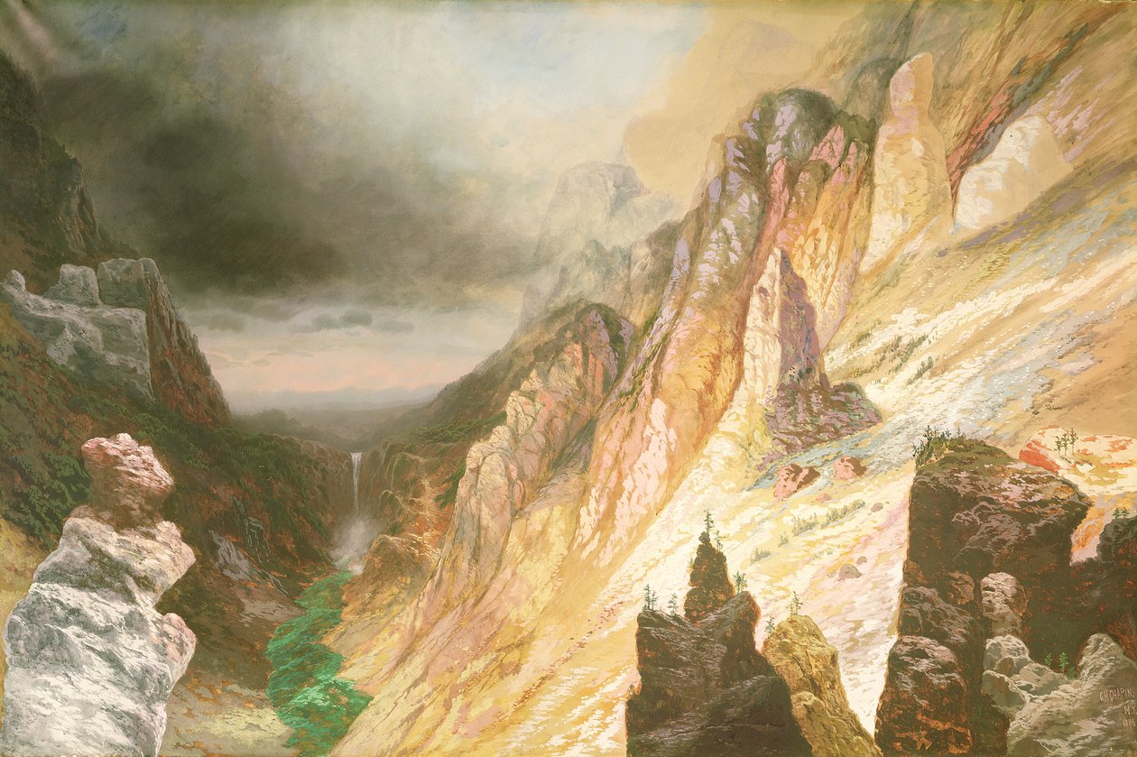 Lower Falls, Grand Canyon of the Yellowstone River by Charles H. Chapin