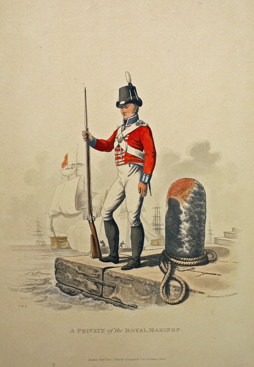 A Private of the Royal Marines, engraved by Joseph Constantine Stadler, published 1815 by Charles Hamilton Smith