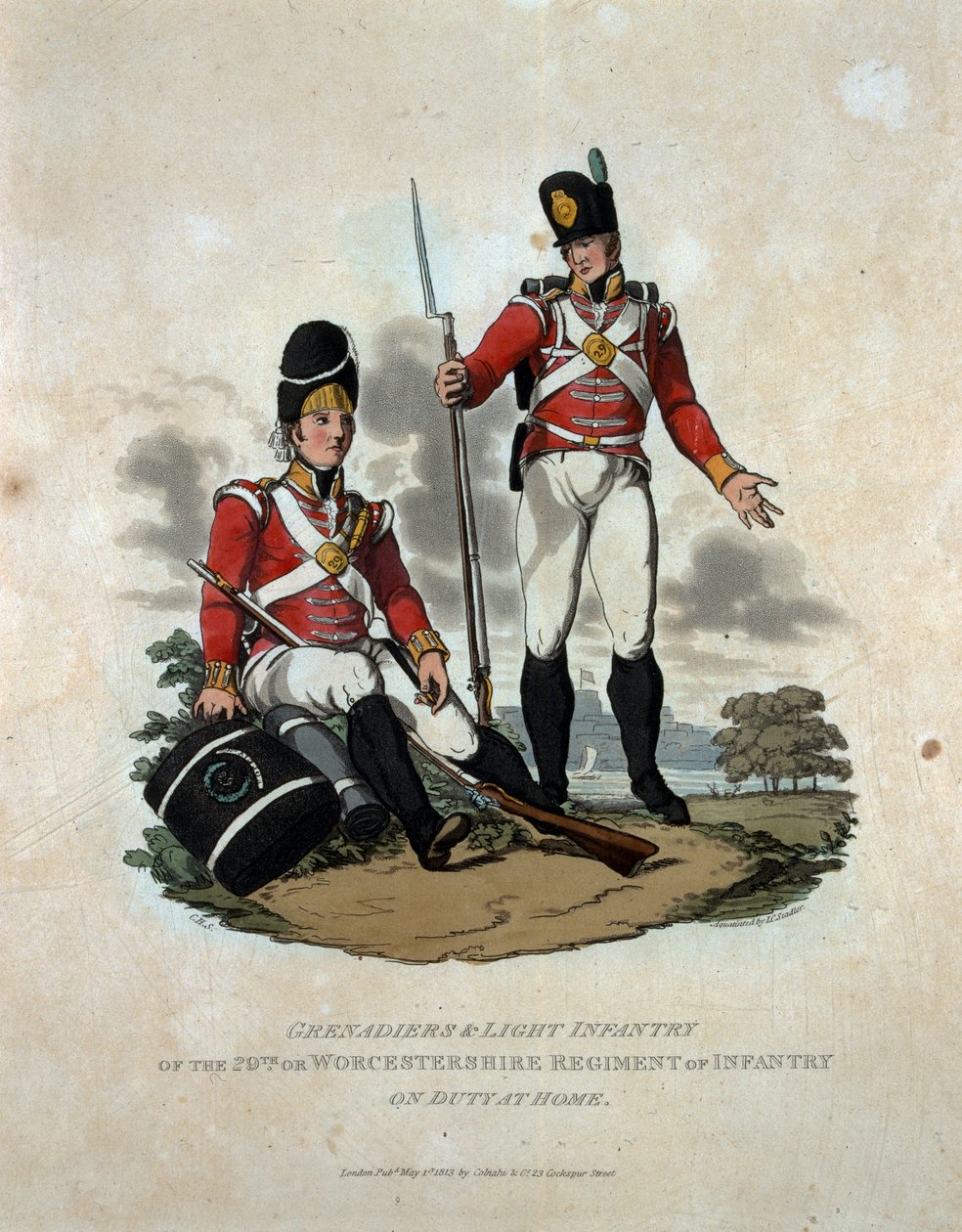 Grenadiers and Light Infantry of the 29th or, Worcestershire Regiment of Infantry on Duty at Home, from 