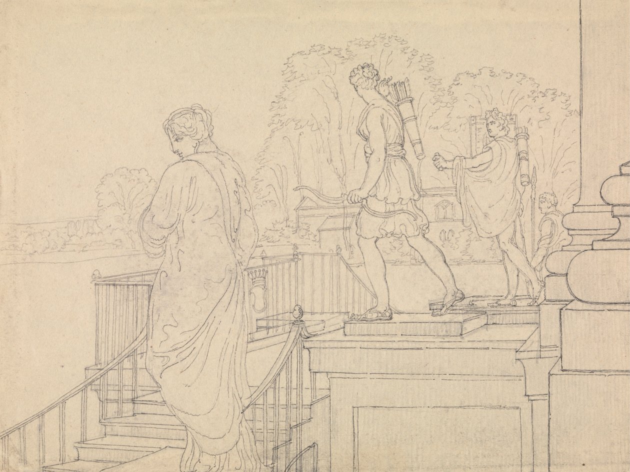 Porch with Statuary, Easton Neston, Northants by Charles Hamilton Smith