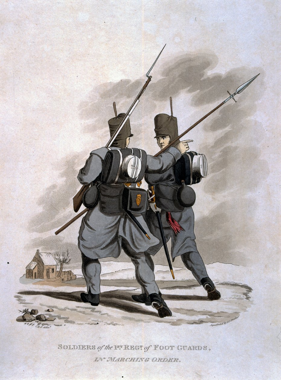 Soldiers of the 1st Regiment of Foot Guards in Marching Order, from 