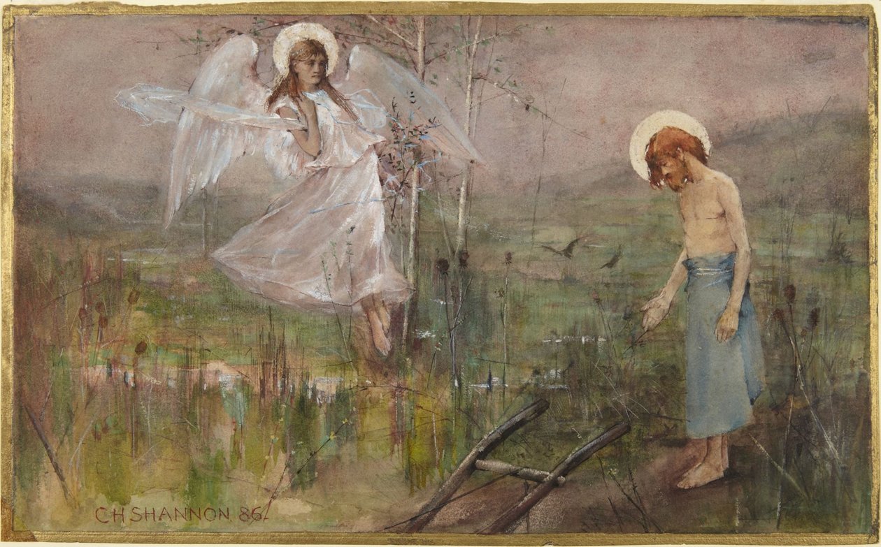 Angel appearing to saint by Charles Haslewood Shannon