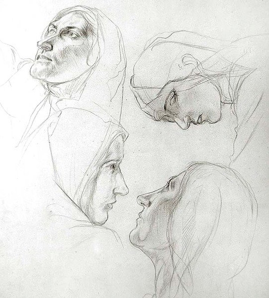 Study for the Wise and Foolish Virgins by Charles Haslewood Shannon