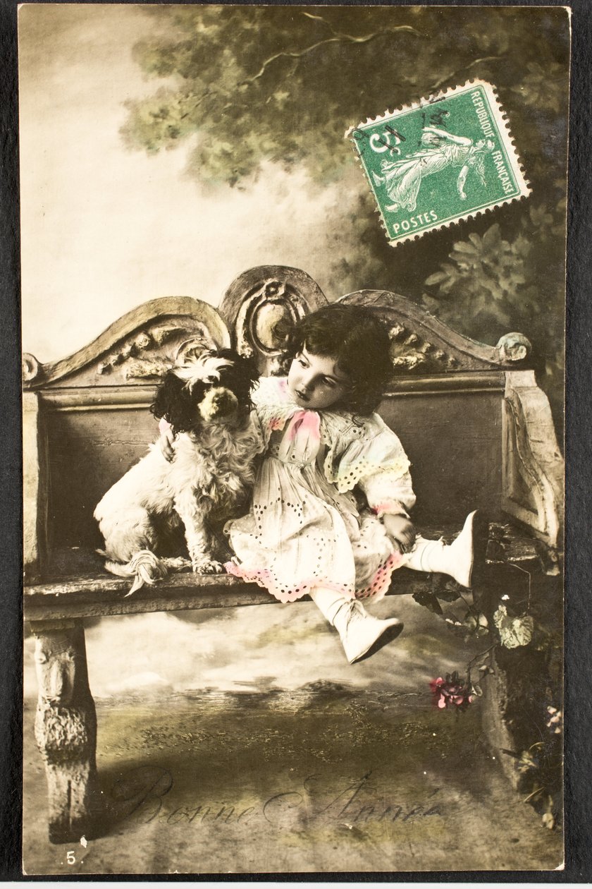 Old Postcard/Happy New Year/Wish/Child by Augustus Kollner