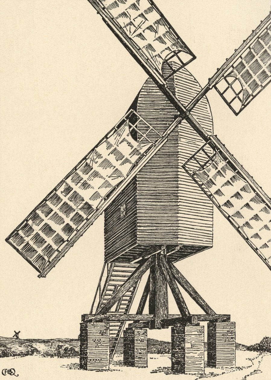 A Medieval Windmill, 1931 by Charles Henry Bourne Quennell