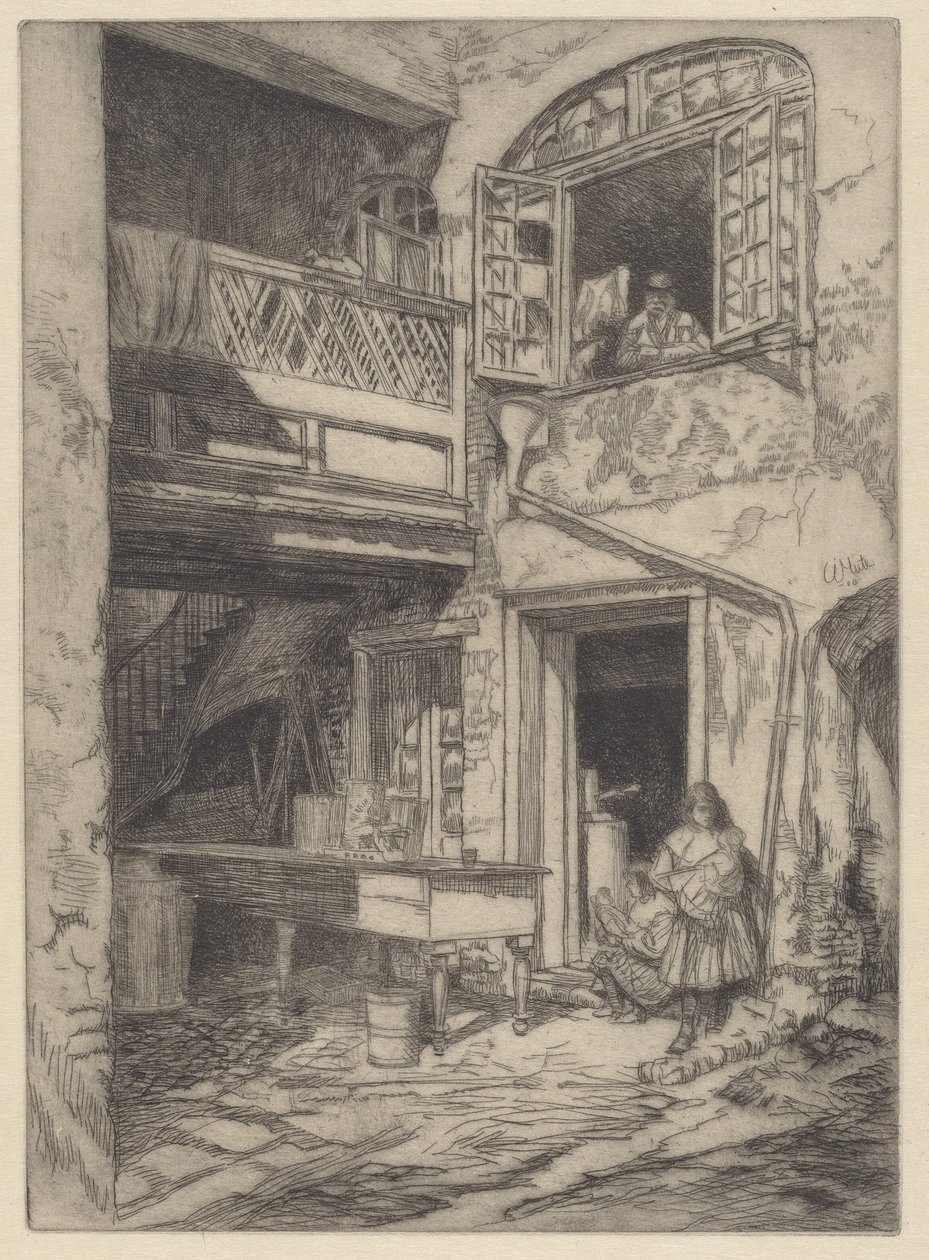 An Old Courtyard (New Orleans) by Charles Henry White