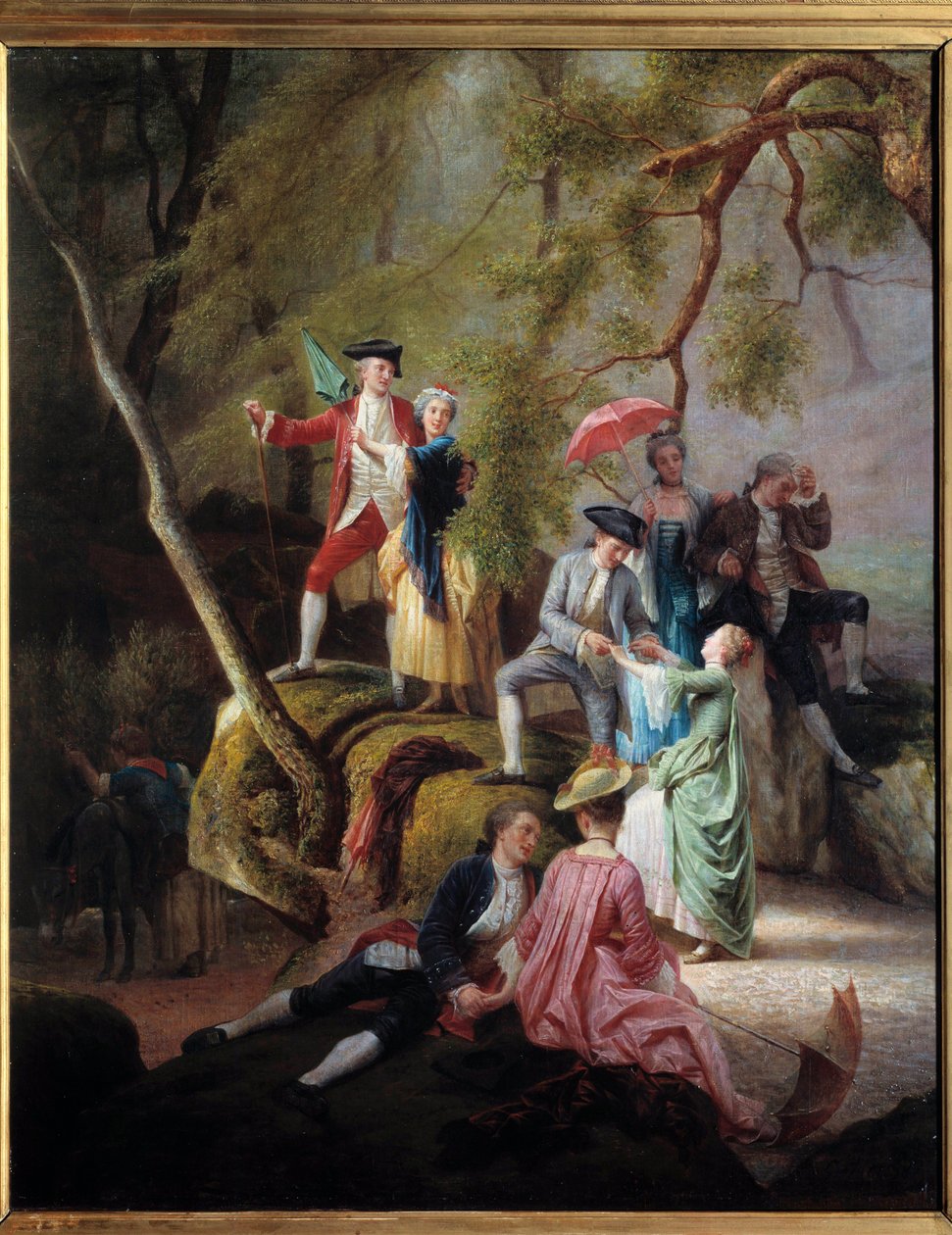 Country Entertainment Gallant Scene During a Walk of Nobles by Charles Housez
