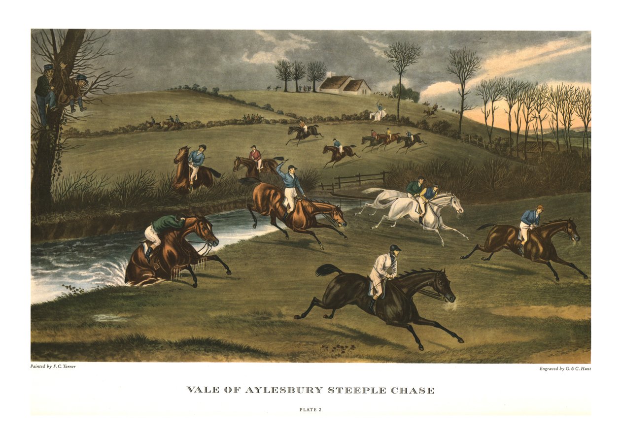 Vale of Aylesbury Steeple Chase, Plate 2, c1836, c1955 by Charles Hunt