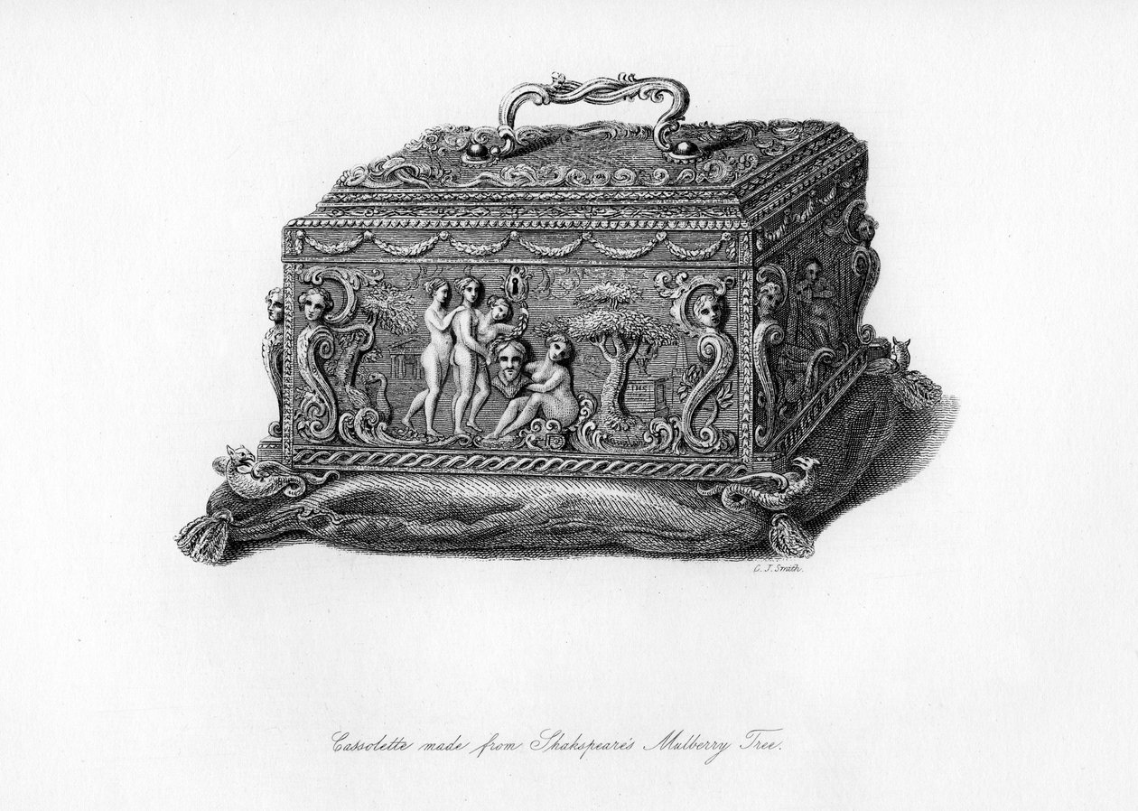 Carved cassolette made from the wood of Shakespeares mulberry tree by Charles J. Smith